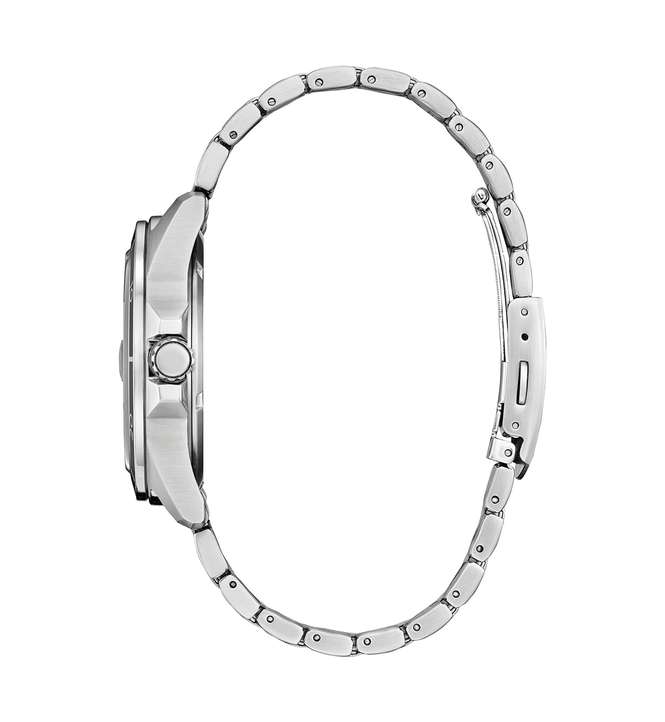 Mens 41.5 Millimeter Sport Casual Silver-Tone Stainless Steel Bracelet Watch 