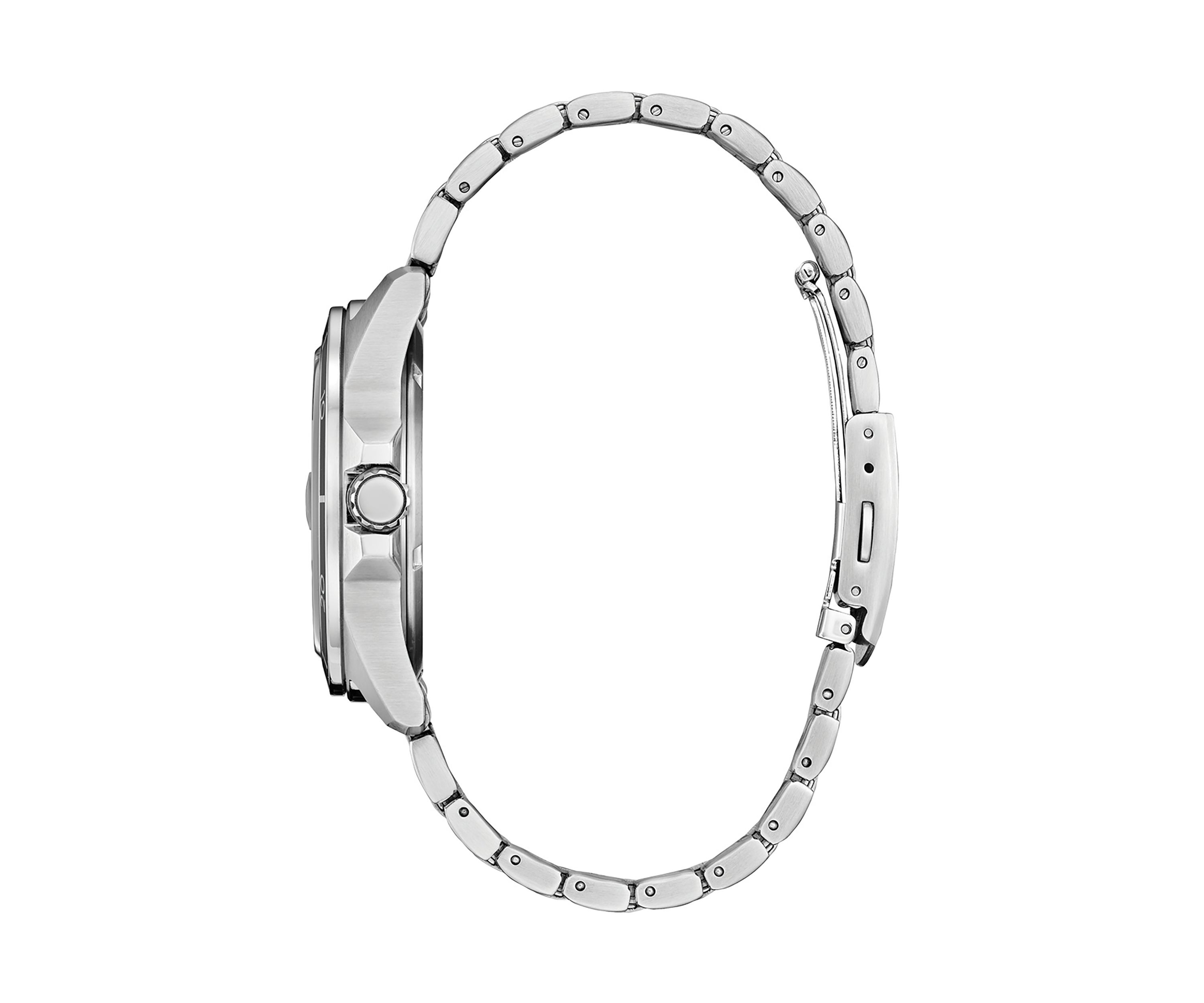 Mens 41.5 Millimeter Sport Casual Silver-Tone Stainless Steel Bracelet Watch 