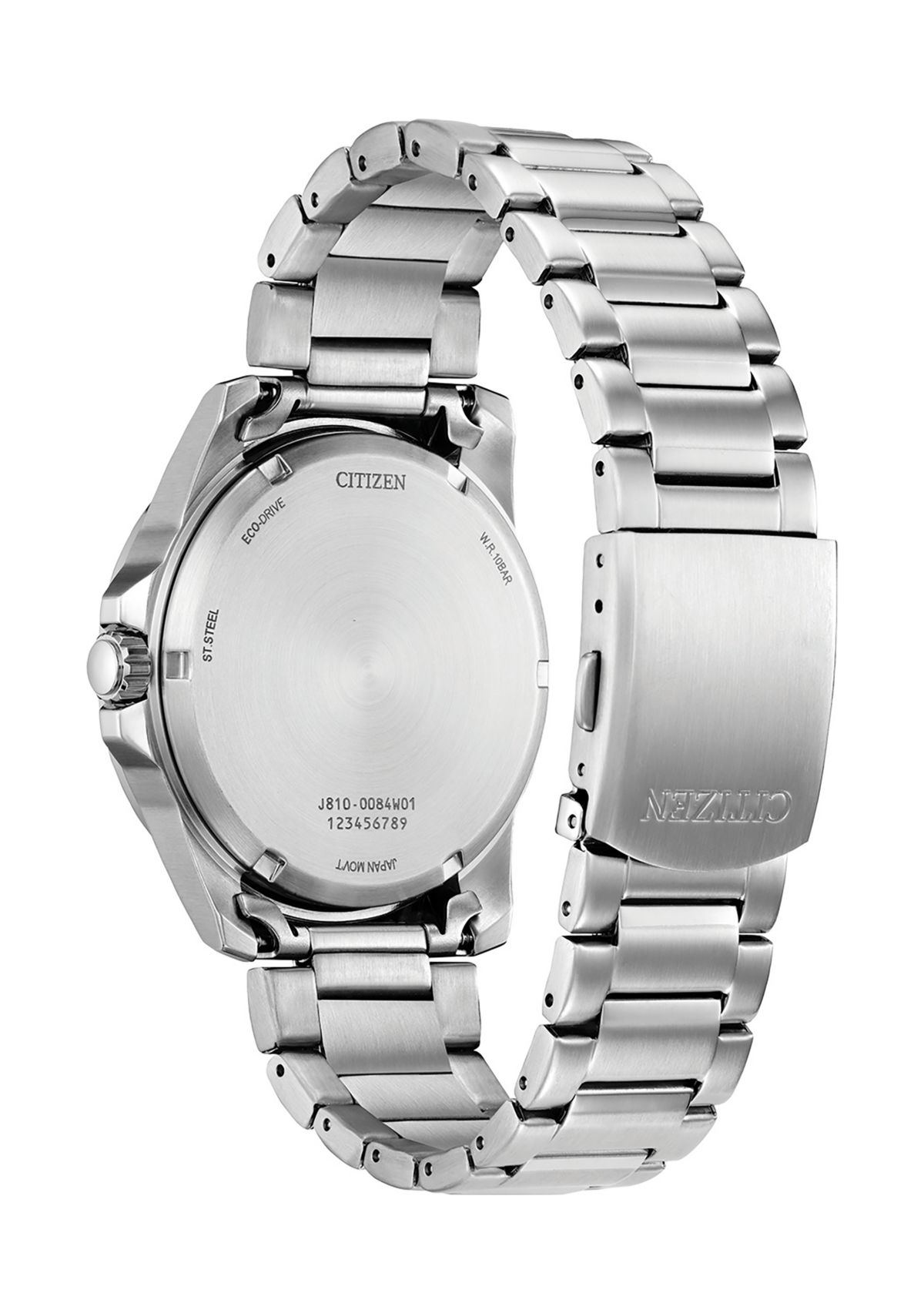 Mens 41.5 Millimeter Sport Casual Silver-Tone Stainless Steel Bracelet Watch 