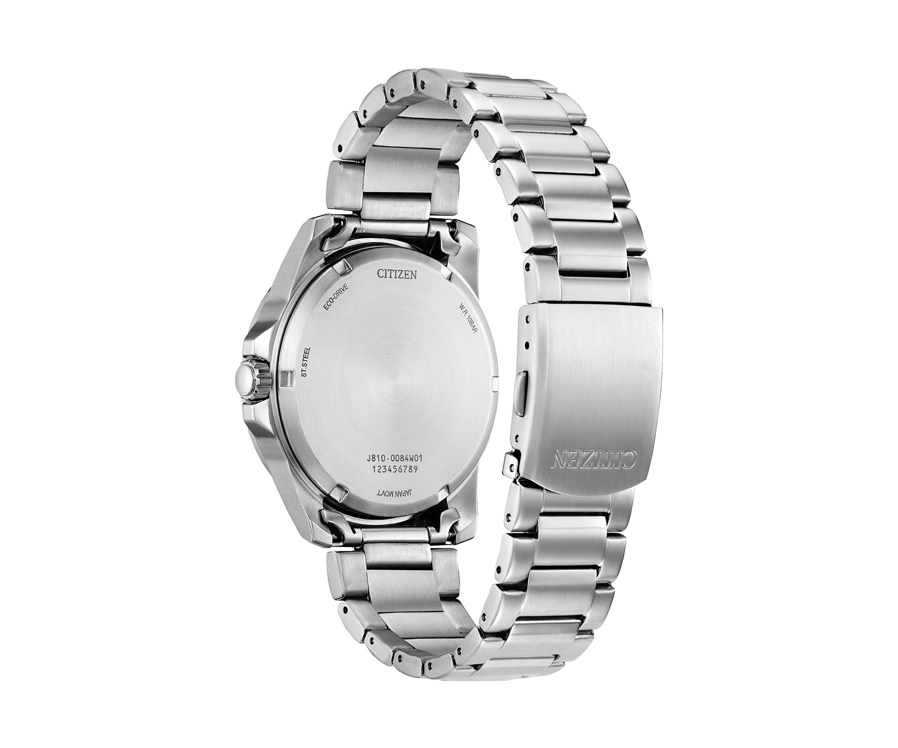 Mens 41.5 Millimeter Sport Casual Silver-Tone Stainless Steel Bracelet Watch 