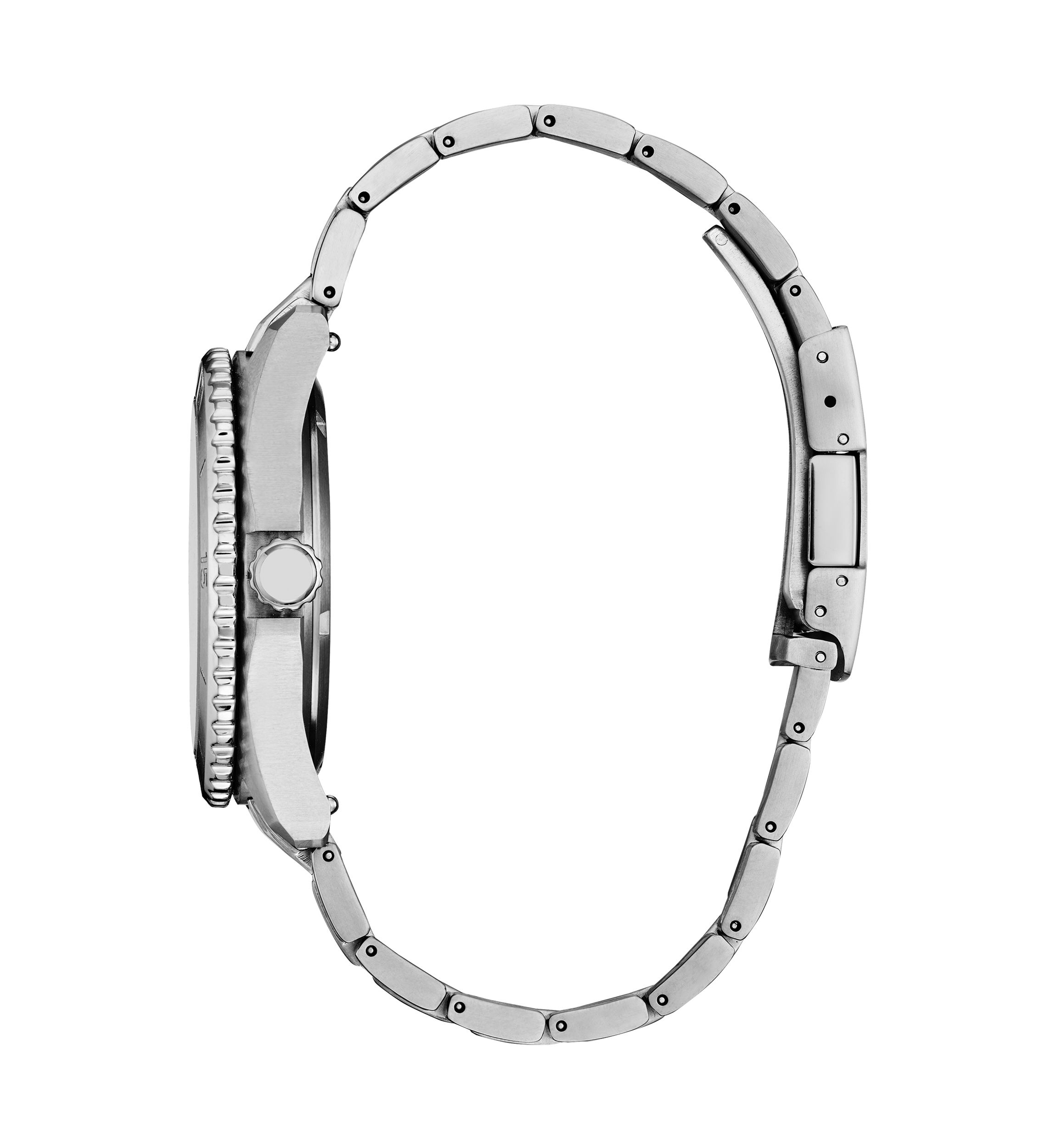 Mens Sport Casual Brycen Silver Tone Super Titanium Bracelet Watch 