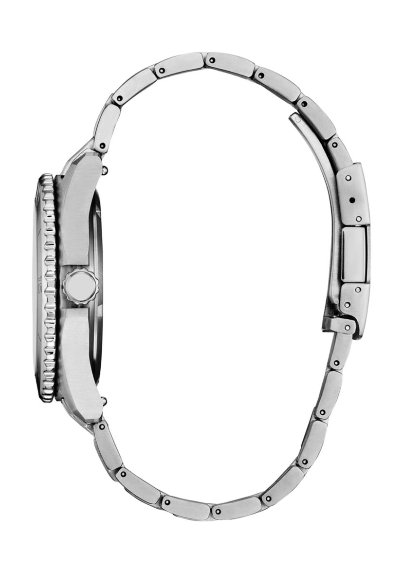 Mens Sport Casual Brycen Silver Tone Super Titanium Bracelet Watch 
