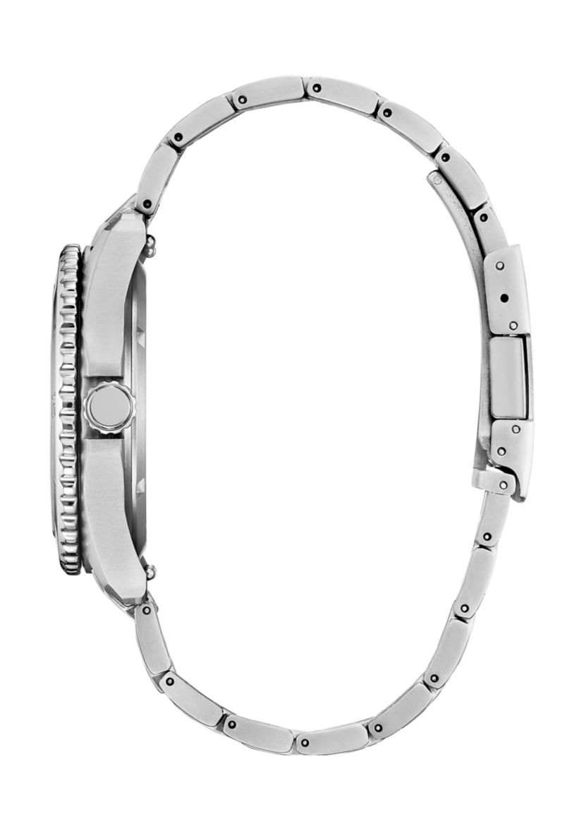 Mens Sport Casual Brycen Silver Tone Super Titanium Bracelet Watch