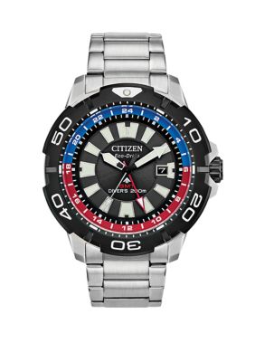 CITIZEN Men's Eco Drive Promaster GMT Diver Watch, Silver -  0013205142451