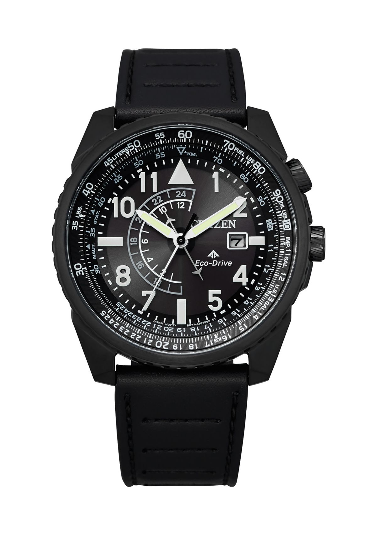 Eco-Drive Leather Stainless Steel Watch 