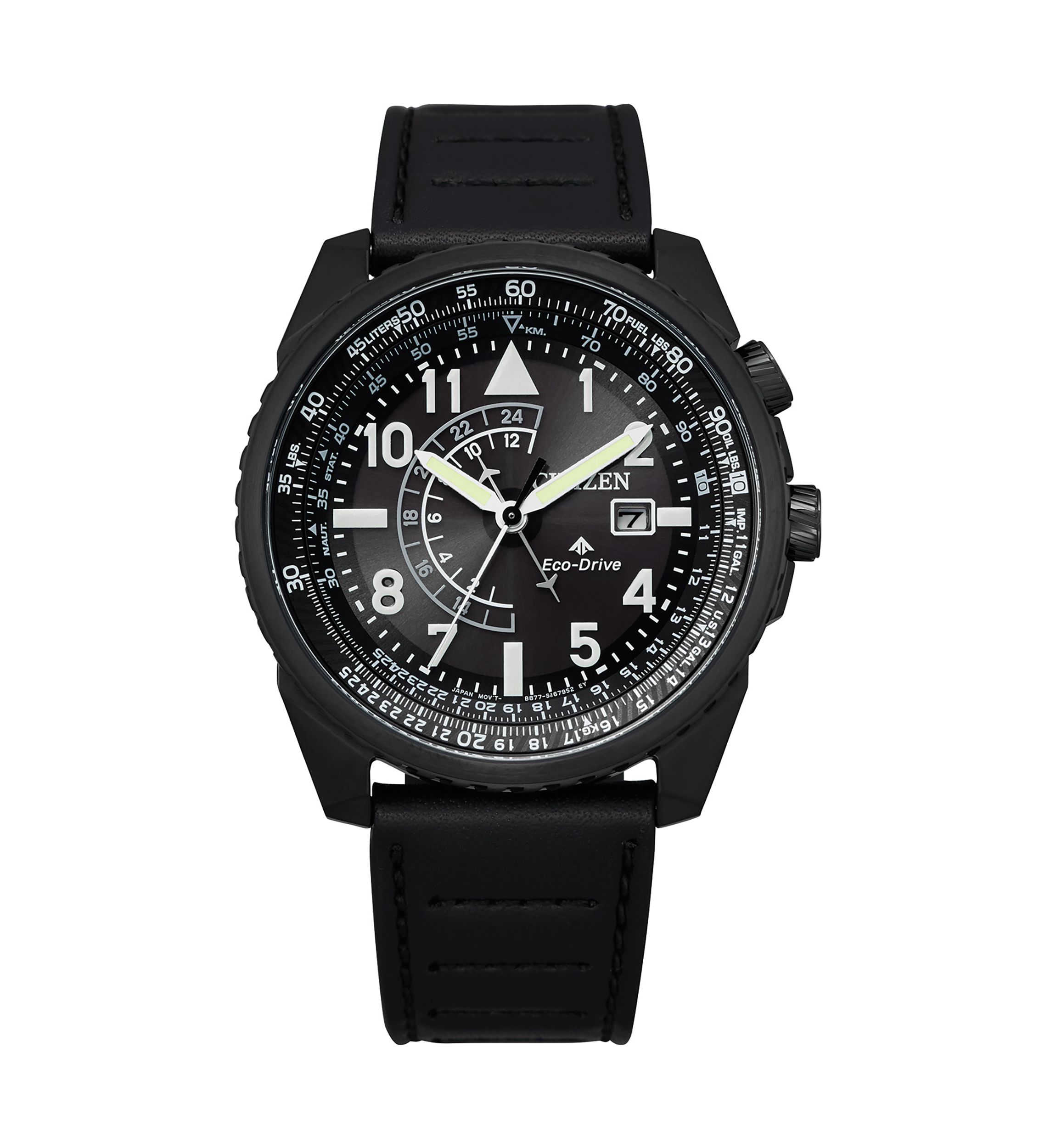 Eco-Drive Leather Stainless Steel Watch 