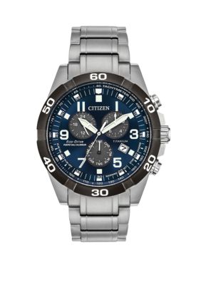 CITIZEN Men's Eco-Drive Chronograph Brycen Super Titanium Bracelet Watch, Silver -  0013205131981