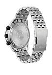  Mens Stainless Steel Eco Drive Perpetual Calendar Chronograph Watch