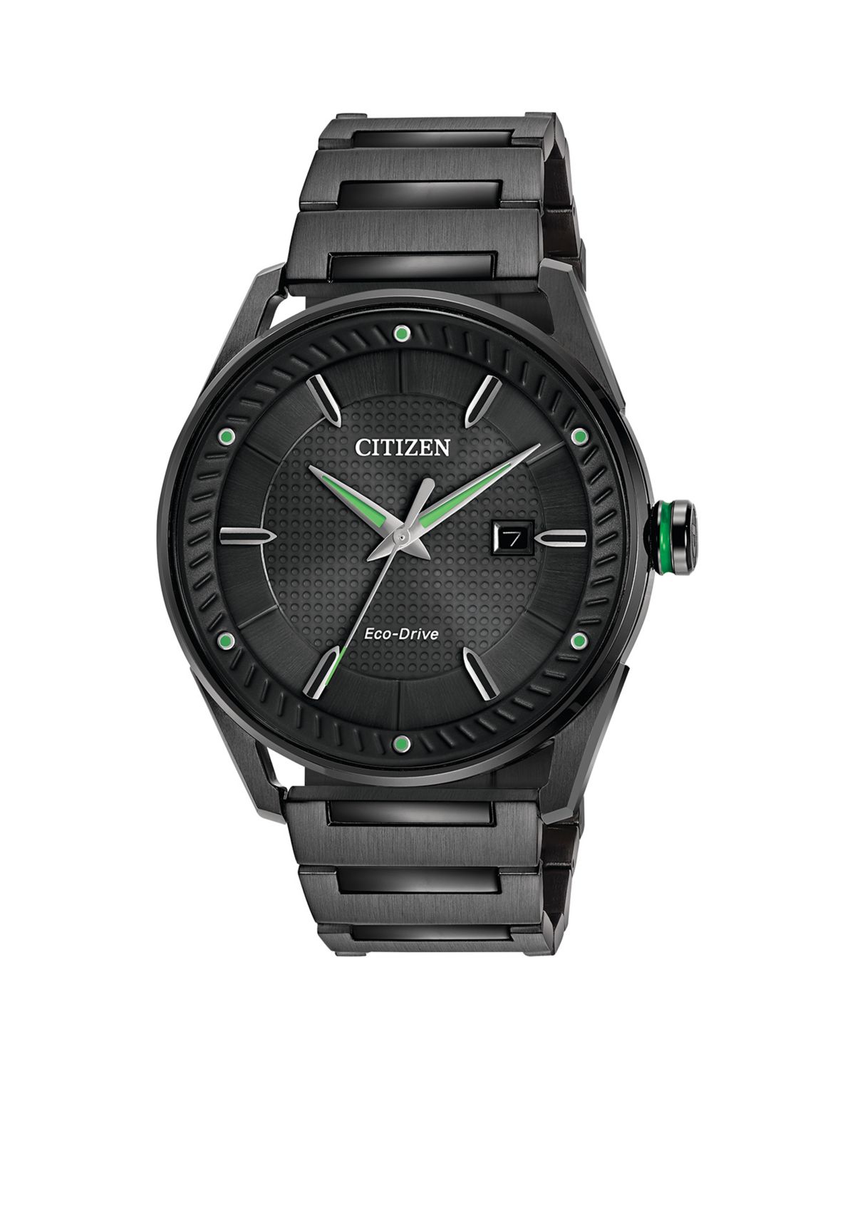 Mens Black Stainless Steel Citizen Eco-Drive Watch