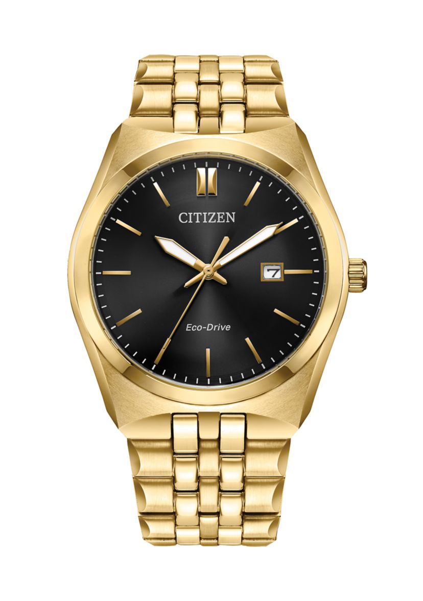 Mens Dress Classic Corso Gold Tone Stainless Steel Bracelet Watch 
