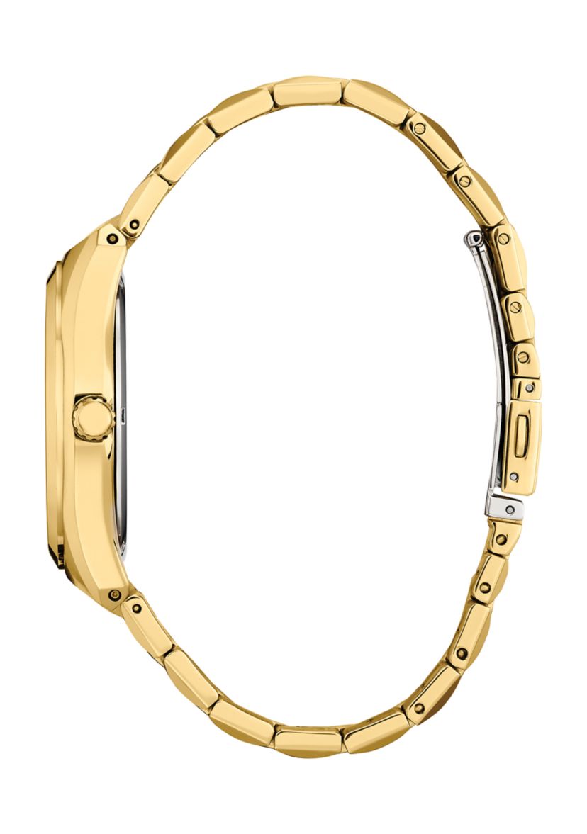 Mens Dress Classic Corso Gold Tone Stainless Steel Bracelet Watch 