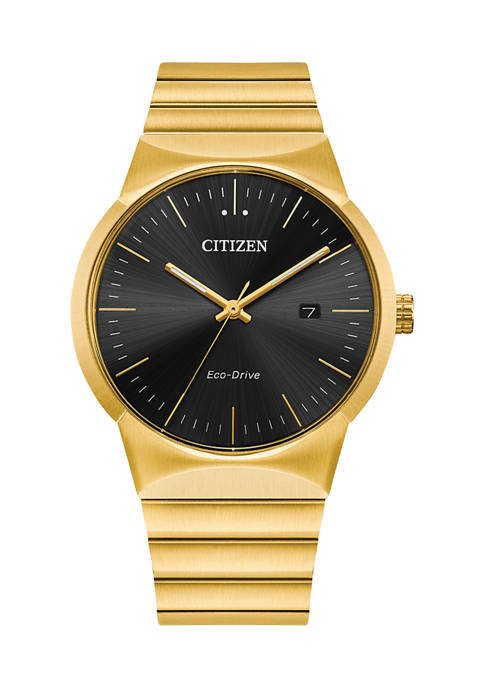 Citizen Eco-Drive Mens Modern Axiom Gold-Tone Stainless Steel