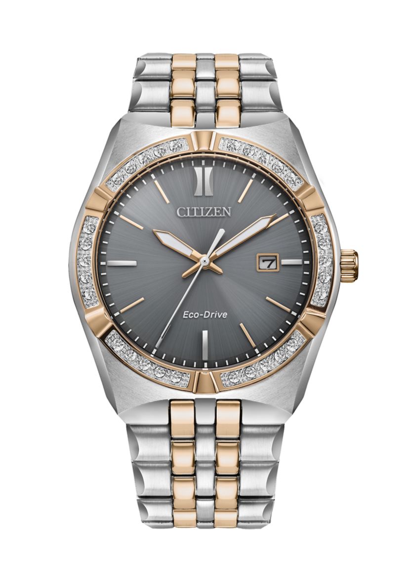 Mens Dress Classic Corso Two Tone Stainless Steel Bracelet Watch 