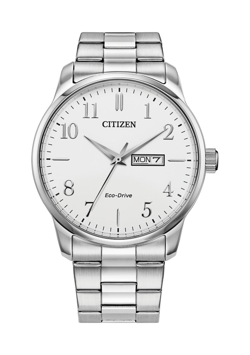 Mens Classic Eco Silver Tone Bracelet Watch