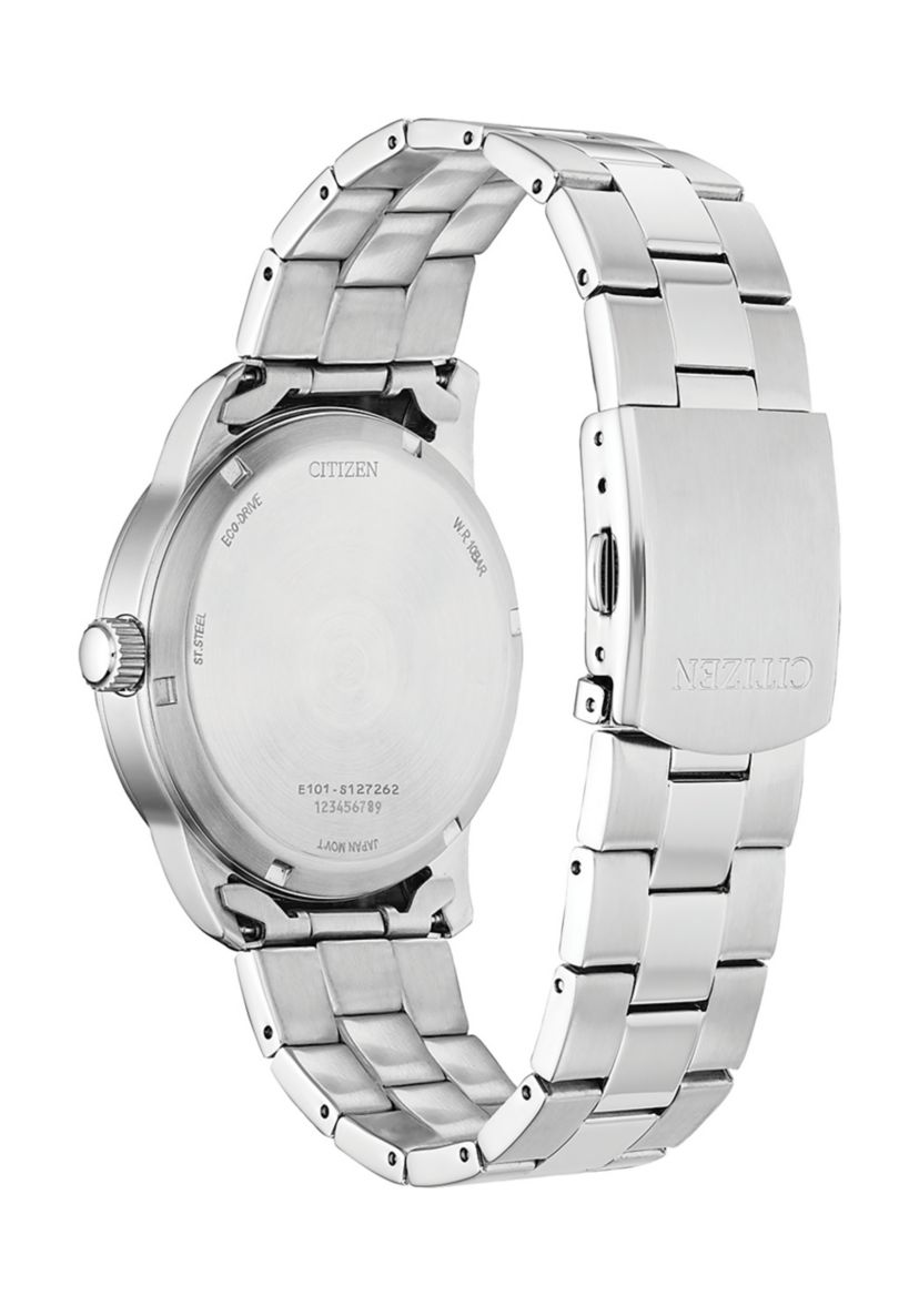 Mens Classic Eco Silver Tone Bracelet Watch