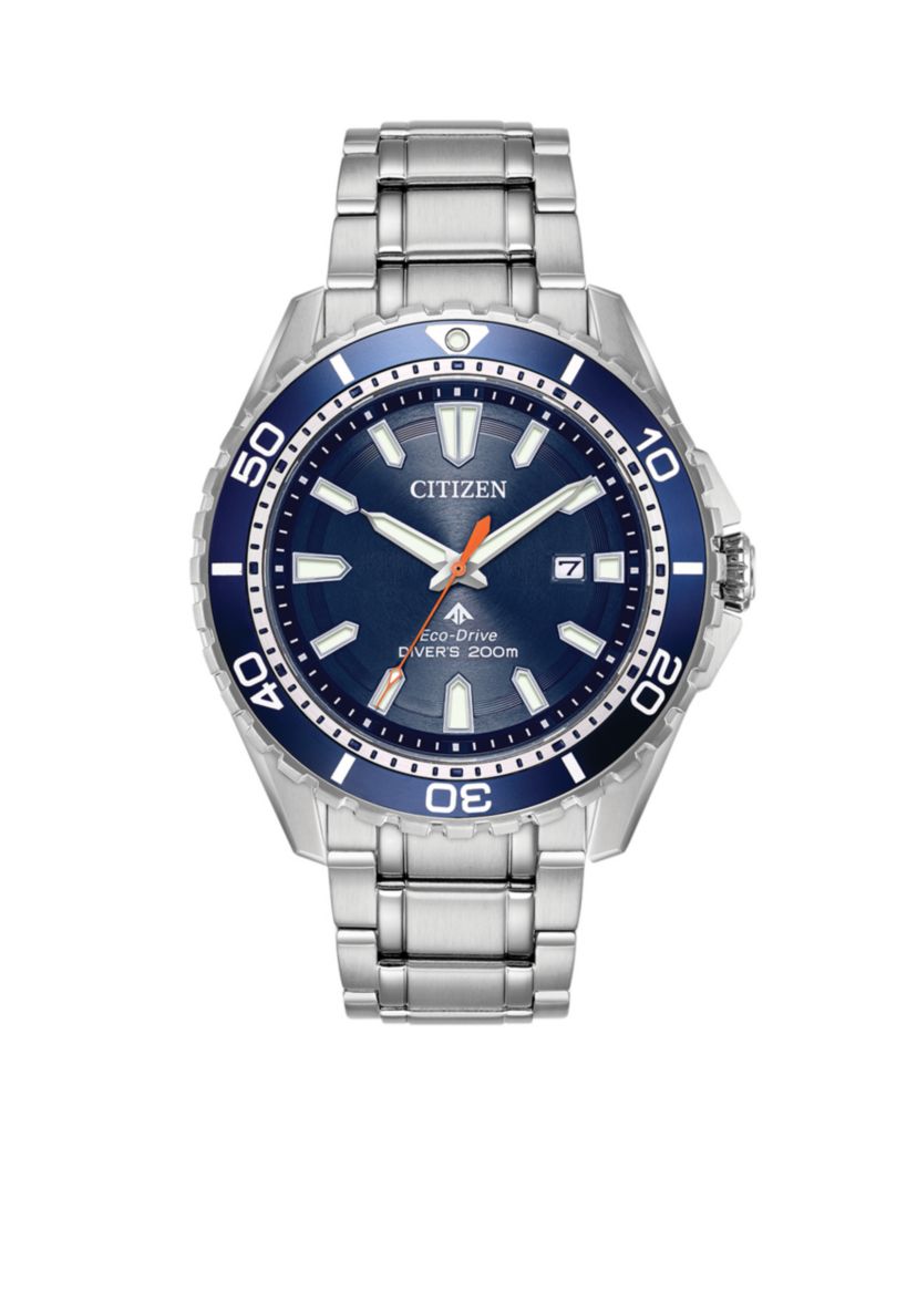 Mens Eco-Drive Stainless Steel Dive Watch