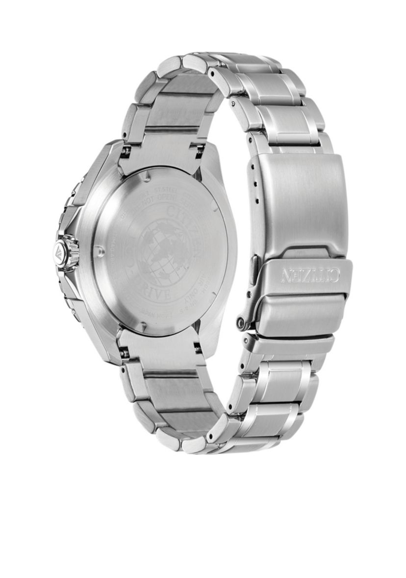 Mens Eco-Drive Stainless Steel Dive Watch