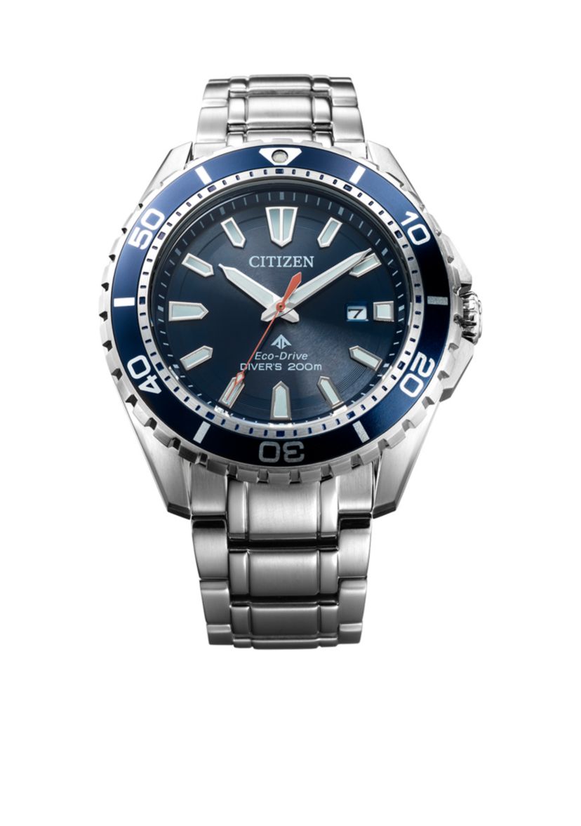 Mens Eco-Drive Stainless Steel Dive Watch