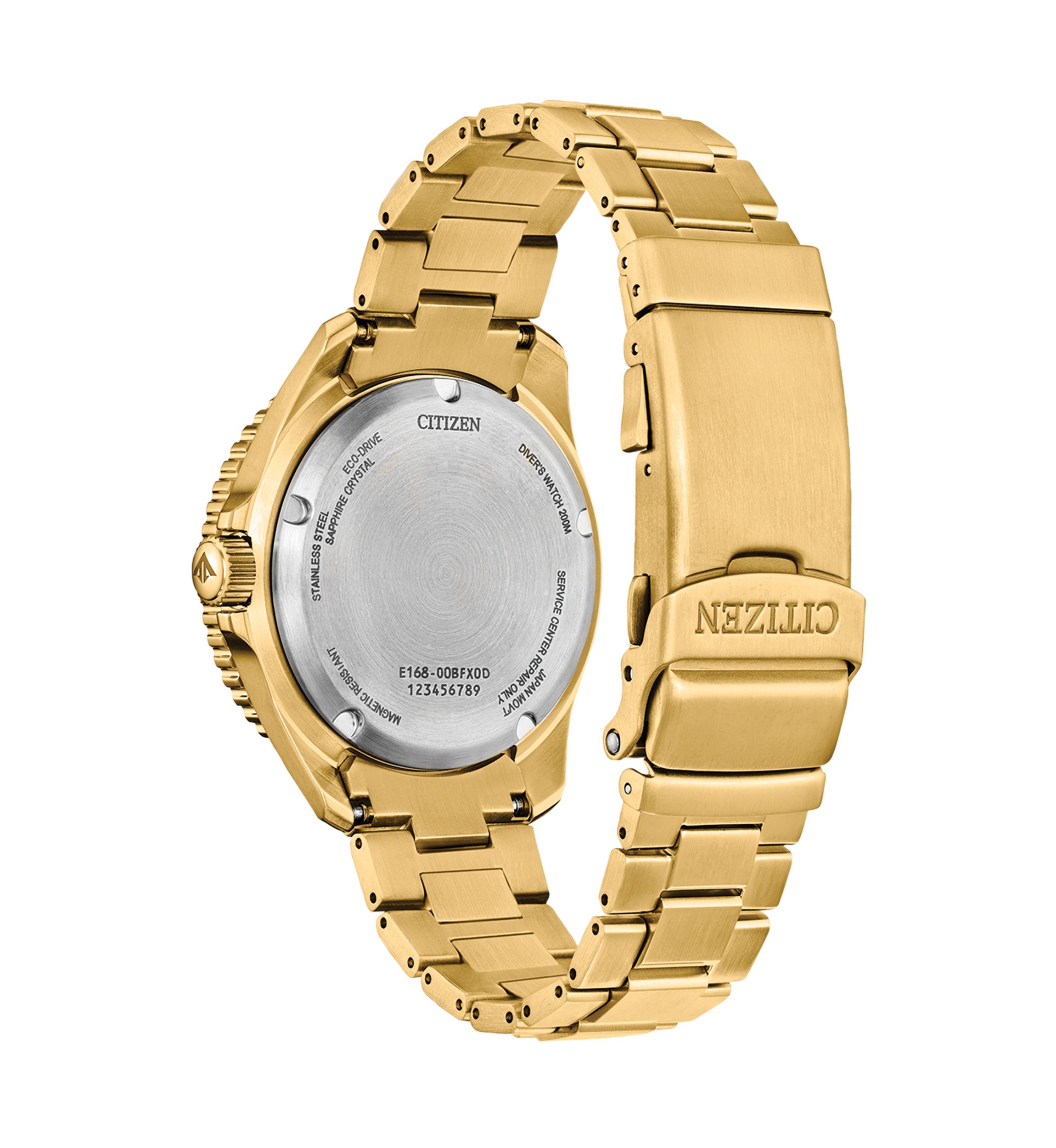 Citizen Mens  Dive 3 Gold-Tone Stainless Steel Bracelet Watch 41mm