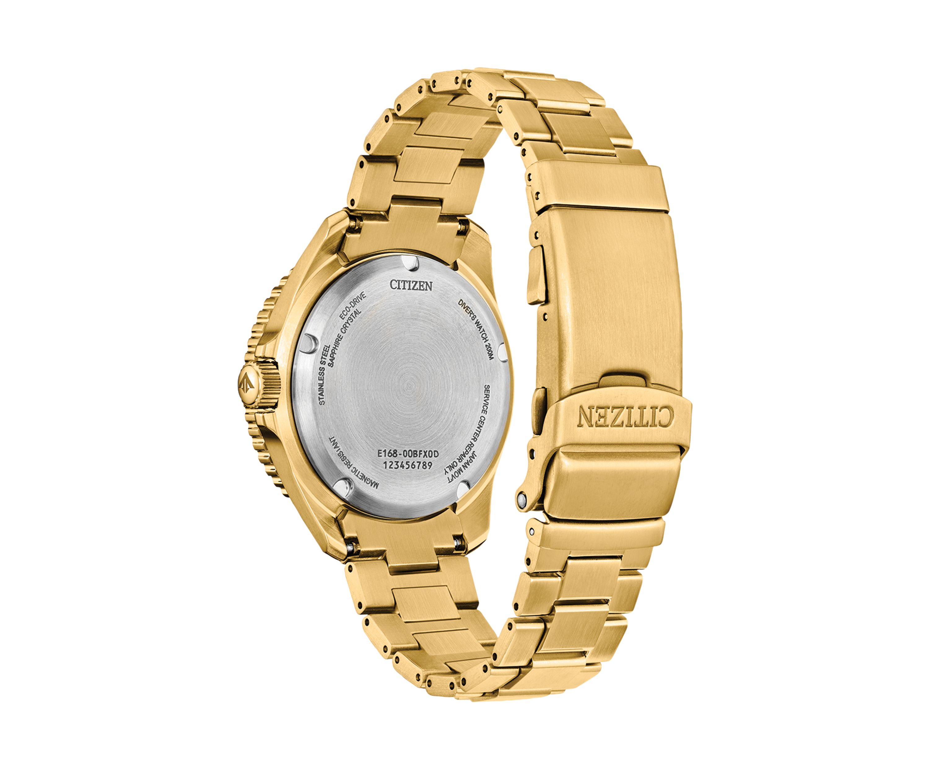 Citizen Mens  Dive 3 Gold-Tone Stainless Steel Bracelet Watch 41mm