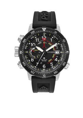 CITIZEN Men's Eco-Drive Stainless Steel Black Rubber Watch