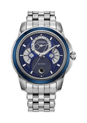 CITIZEN Men's Classic Calendrier Silver-Tone Bracelet Watch, 41.8 mm