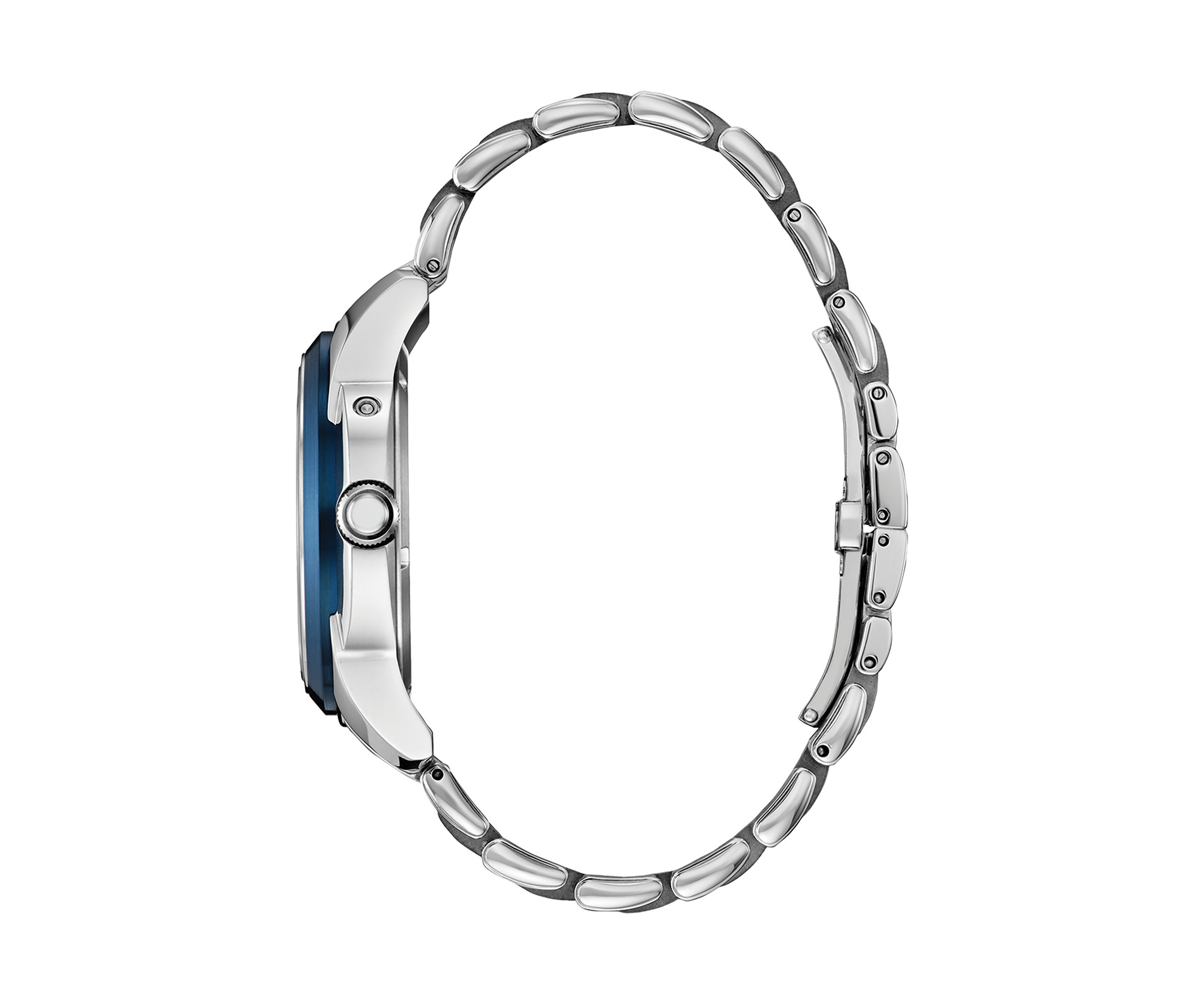 Mens Classic Calendrier Silver-Tone Bracelet Watch, 41.8 mm