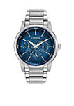 Mens Eco-Drive Stainless Steel Dress Blue Dial Watch
