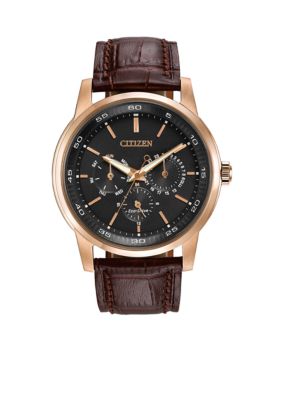 CITIZEN Men's Eco-Drive Rose Gold Tone Stainless Steel Dress Watch