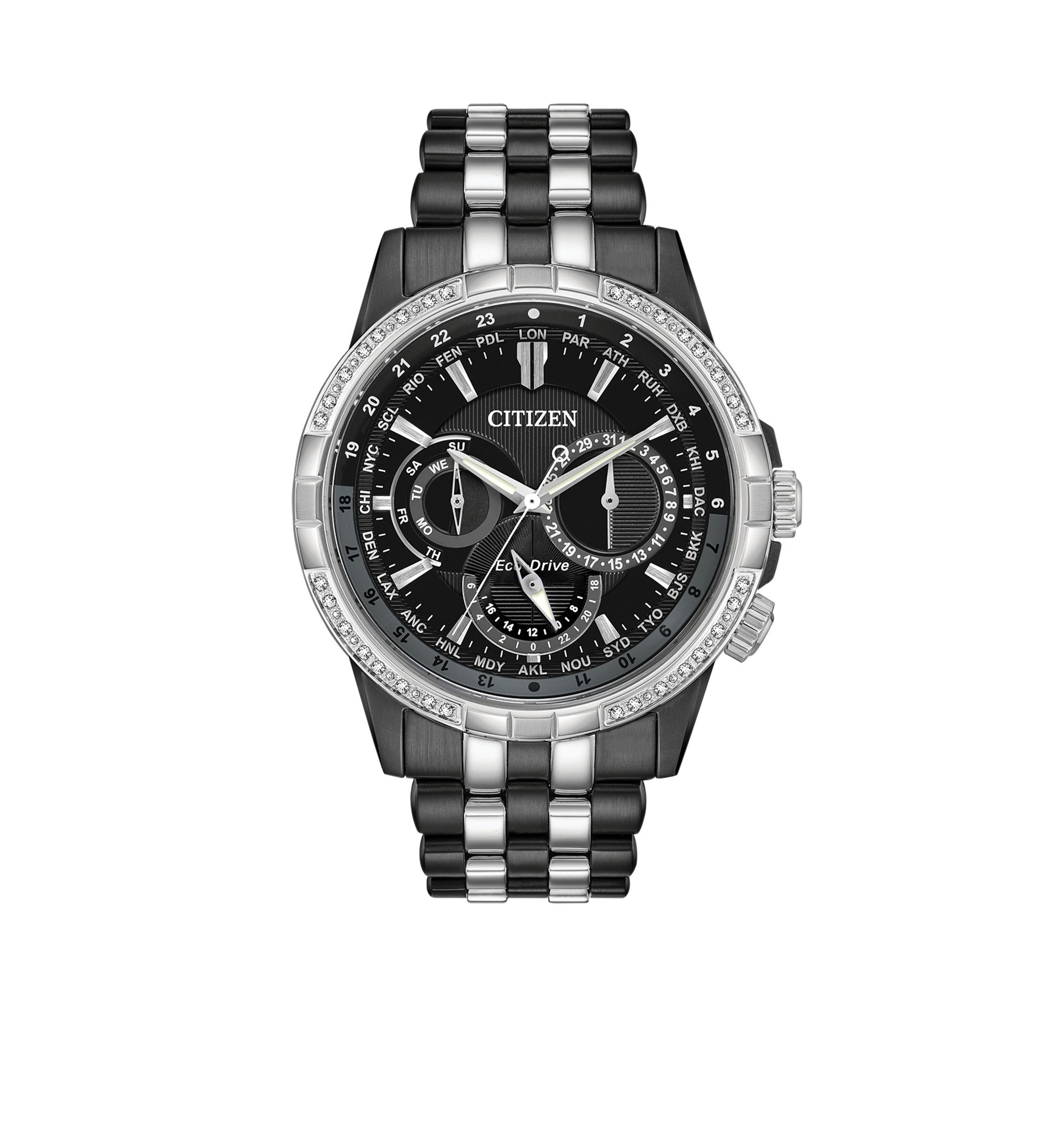 Two-Tone IP Citizen Eco-Drive Calendrier Diamond Accent Watch