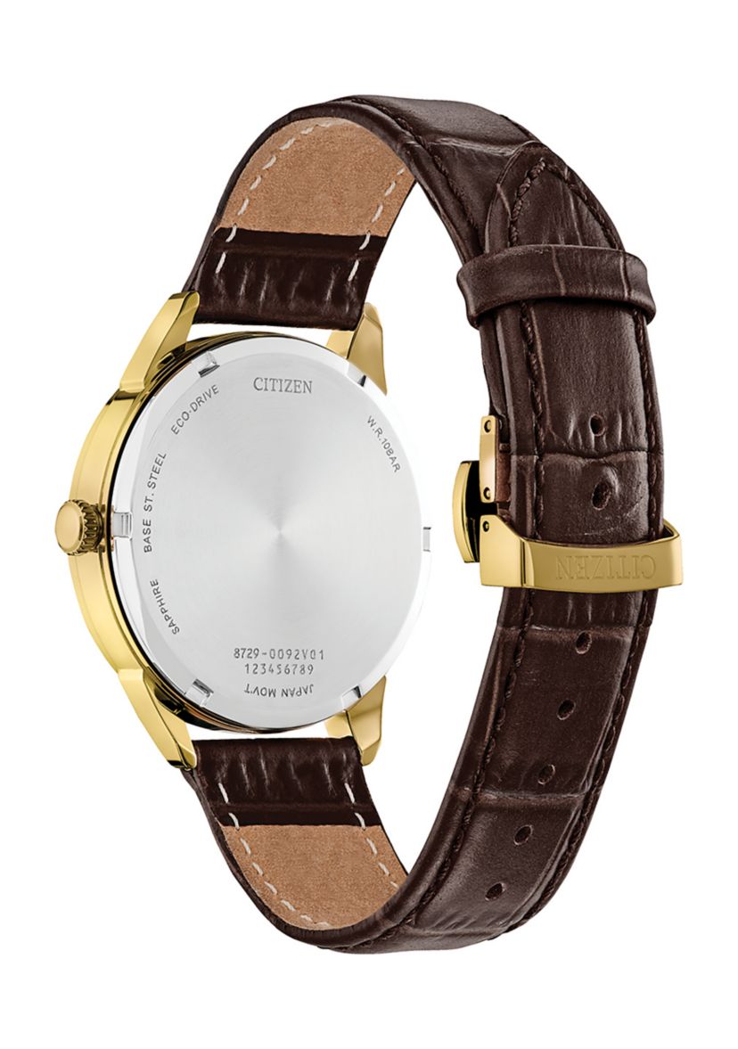 Mens Classic Eco Rolan Brown Strap Watch 