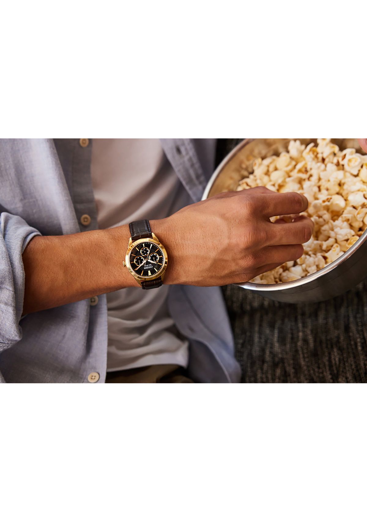 Mens Classic Eco Rolan Brown Strap Watch 