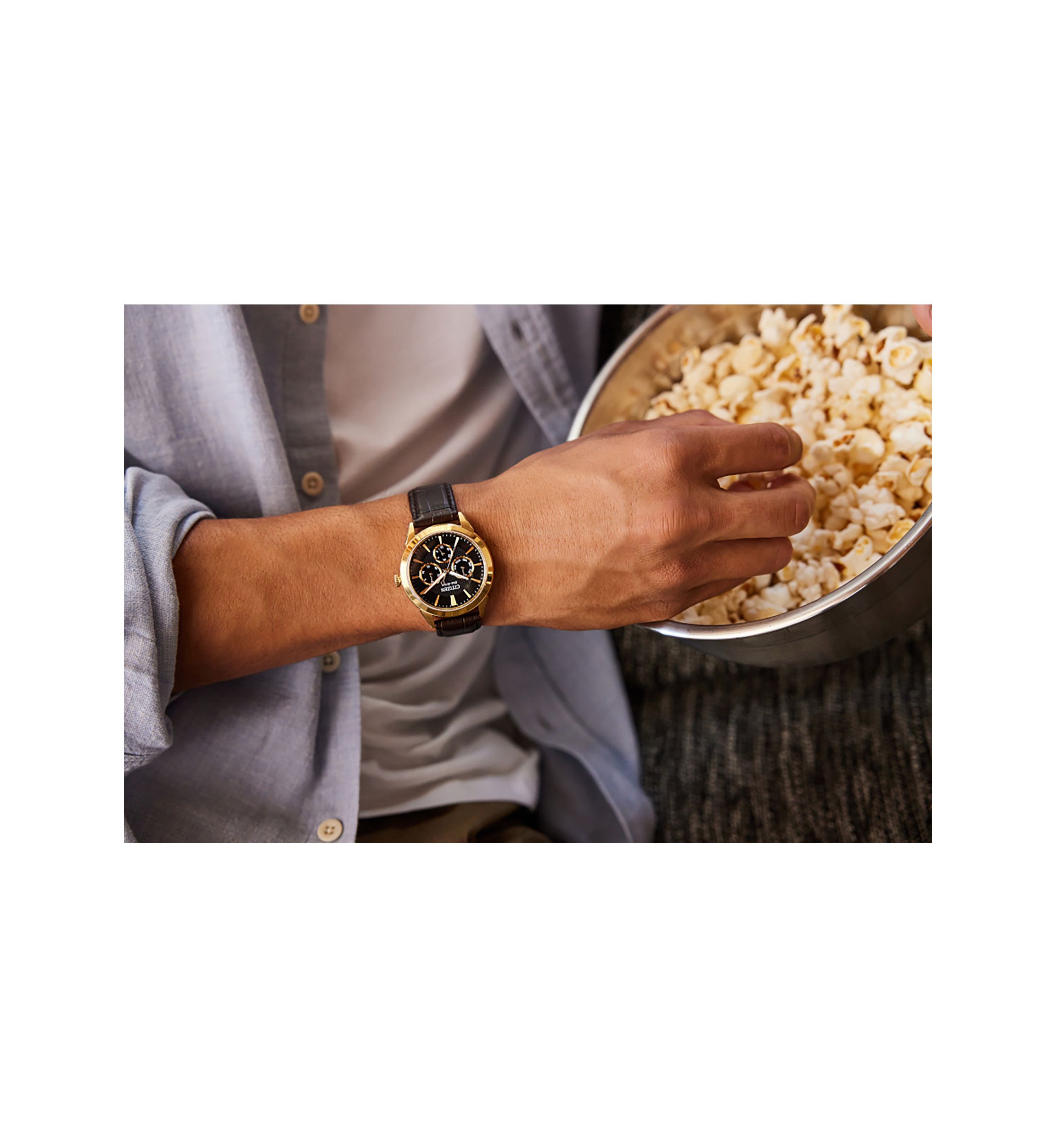 Mens Classic Eco Rolan Brown Strap Watch 