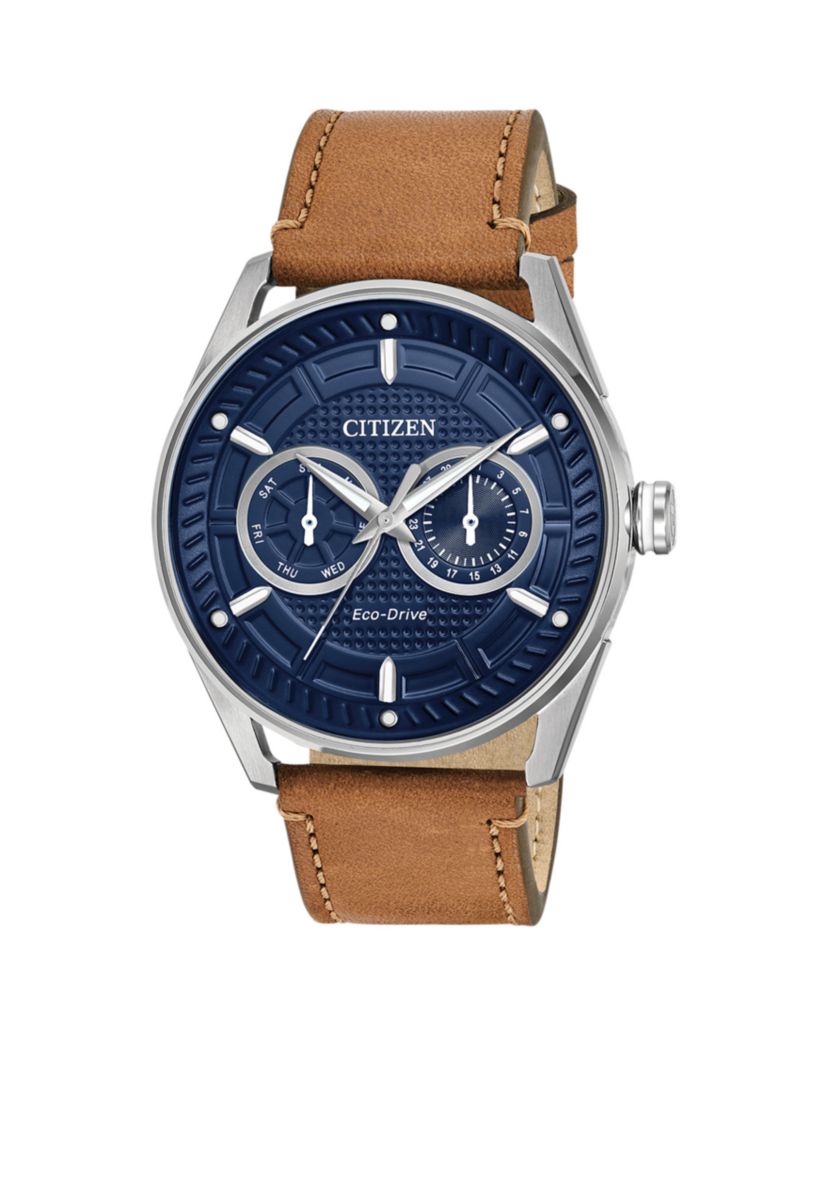 Mens Drive From Citizen Eco-Drive Brown Leather Watch
