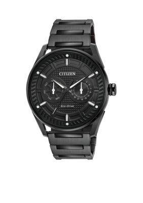 Men's Drive From Citizen Eco-Drive Stainless Steel Watch with Date and Black Stainless Steel Bracelet -  5400281BU402559E