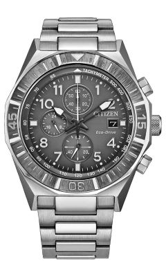 CITIZEN Men's Nighthawk Silver-Tone Stainless Steel Bracelet Watch 42mm