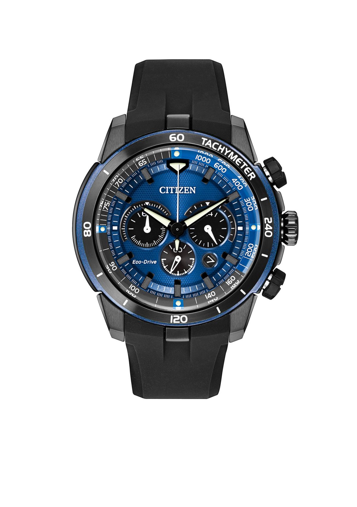 Mens Eco-Drive Ecosphere Chronograph Black Rubber Strap Watch