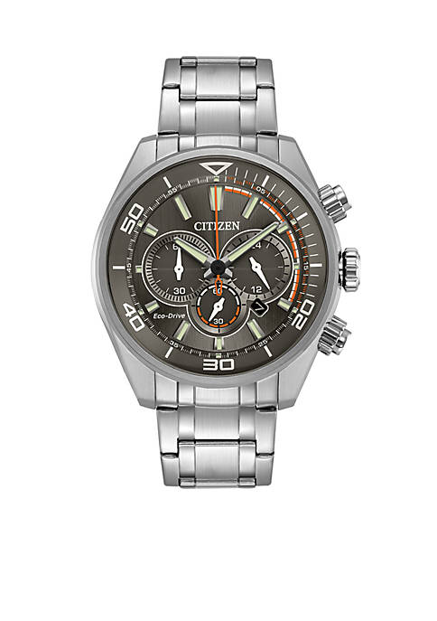 	 Mens Eco-Drive Chronograph Titanium Stainless Steel Bracelet Watch