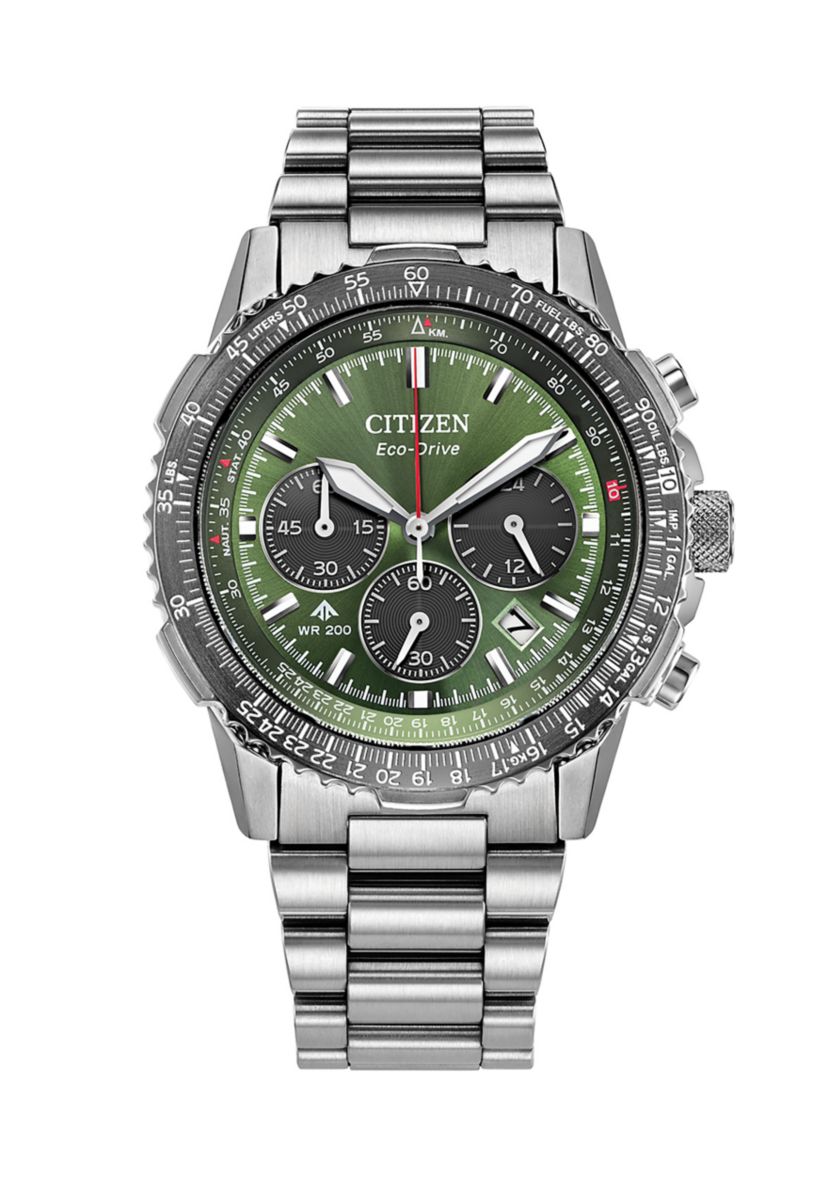 Mens Promaster Navihawk Silver-Tone Bracelet Watch, 40mm