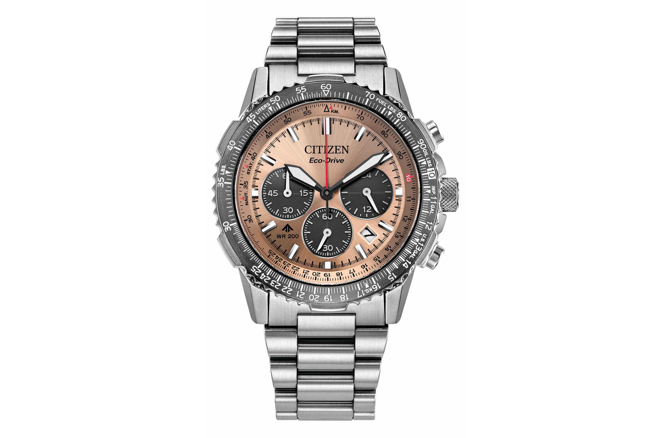Citizen Mens Promaster Eco Navihawk Silver-Tone Bracelet Watch 40mm