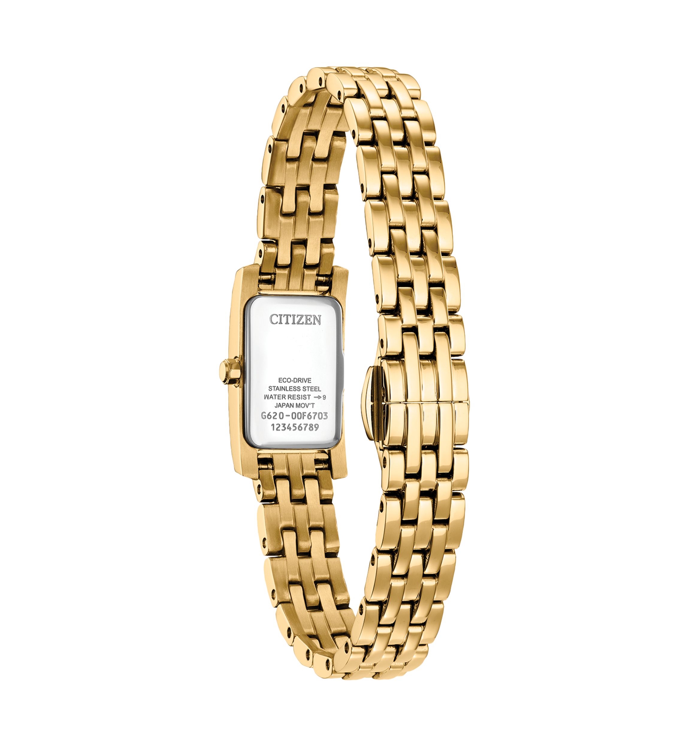Citizen Womens Classic Eco Classic Eco Gold-Tone Stainless Steel Bracelet Watch 28.3mm