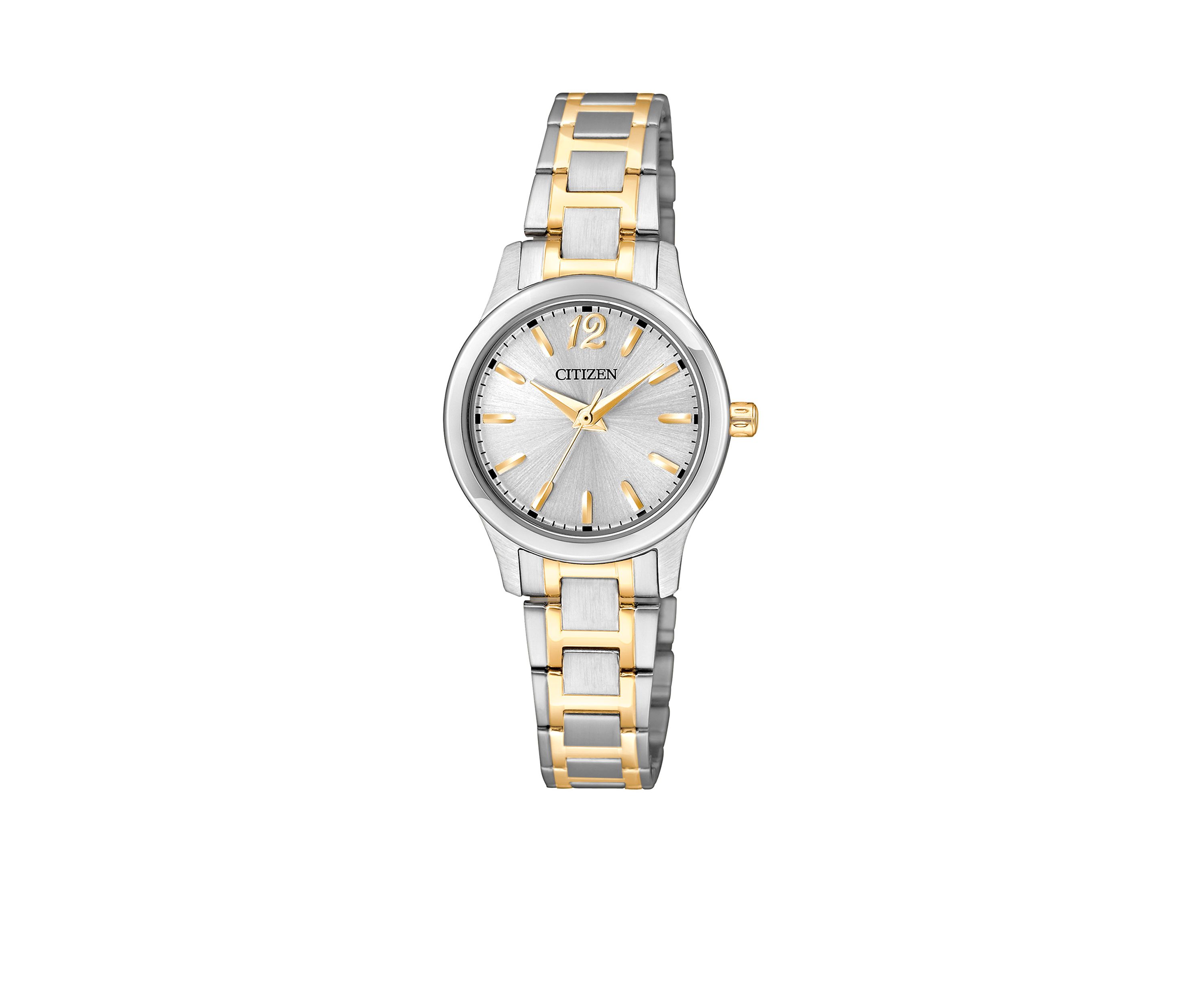 Womens Quartz Two Tone Stainless Steel Three Hand Basic Watch
