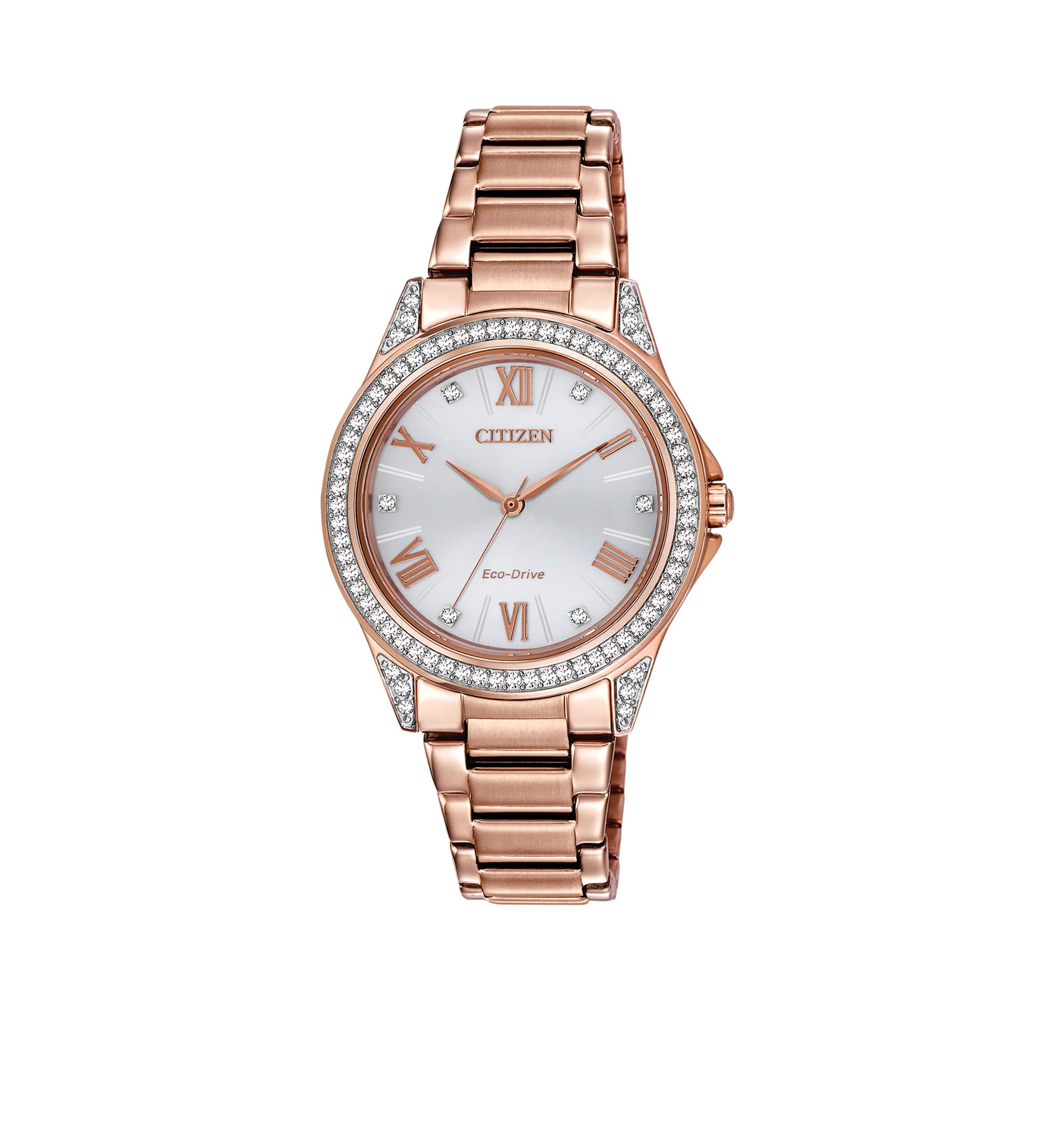 Womens Pink Gold-Tone Stainless Steel Swarovski Watch