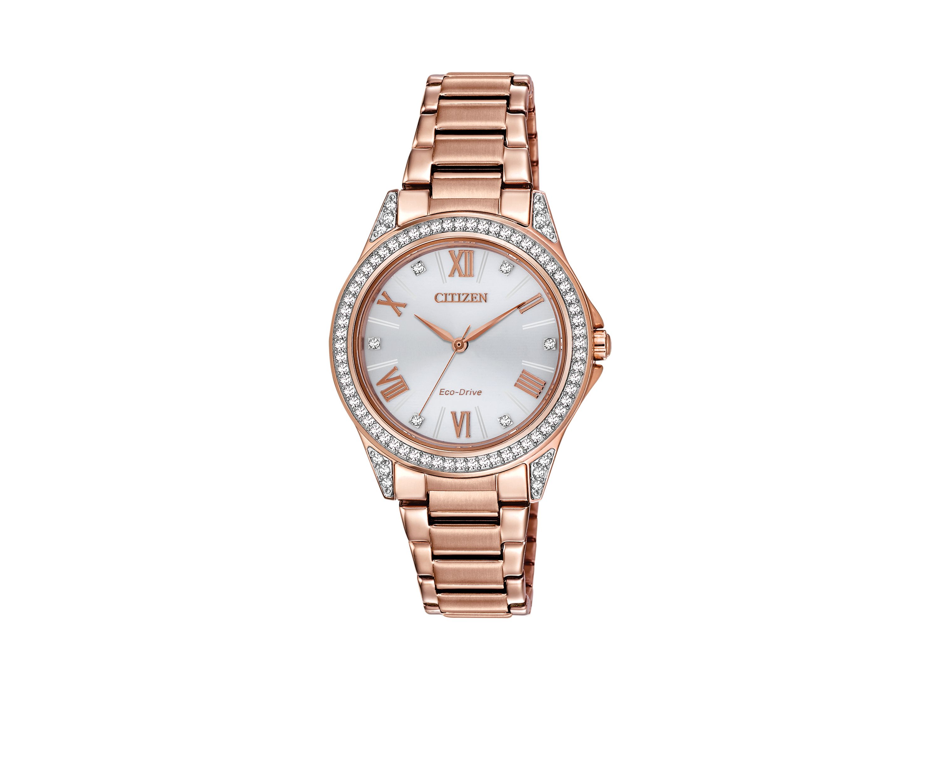 Womens Pink Gold-Tone Stainless Steel Swarovski Watch