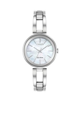 CITIZEN Women's Stainless Steel Eco-Drive Axiom Watch, Silver