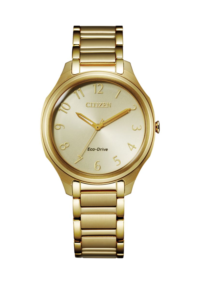 Citizen Drive Womens Gold Tone Stainless Steel Bracelet Watch