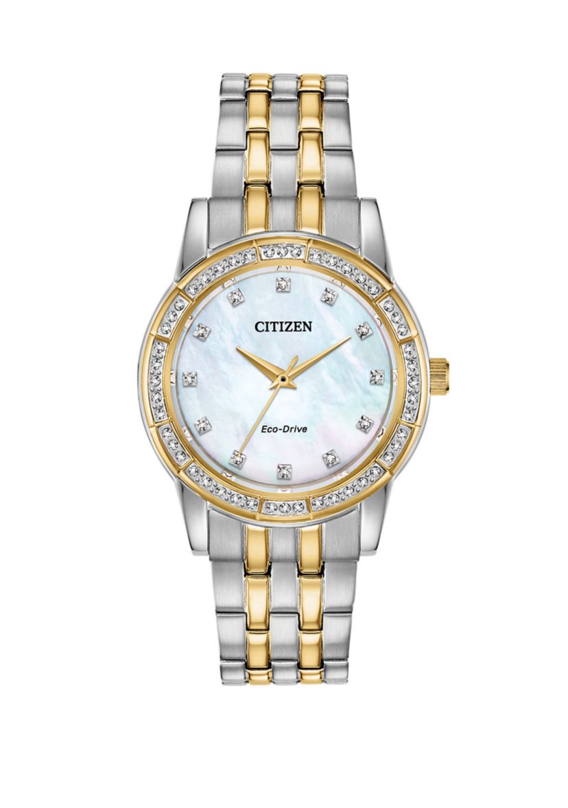 Silhouette Crystal Ladies Two-Tone Bracelet Watch