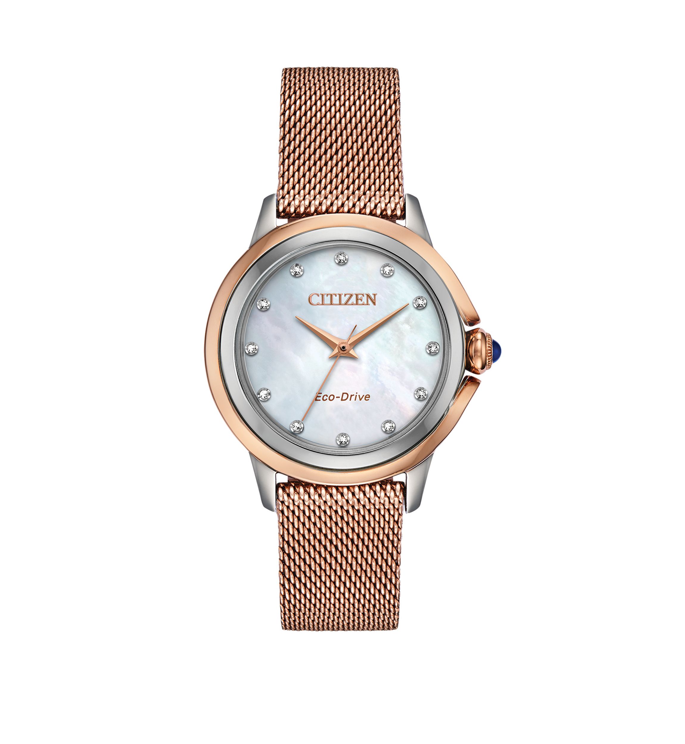 Womens Citizen Ceci Pink Gold-Tone Stainless Steel Bracelet Watch