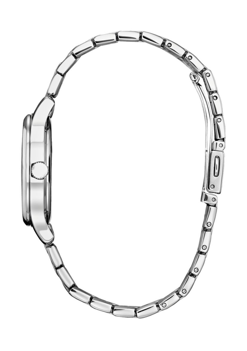 Classic Stainless Steel Black Face Watch