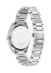 Womens Classic Arezzo Silver-Tone Stainless Steel Bracelet Watch